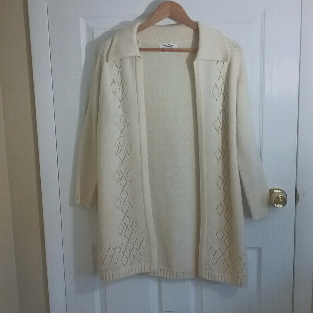Millay Open Front 100% Wool Sweater Sz…